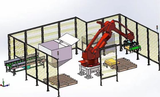 Pengemasan Robot Listrik Dan Peralatan Palletizing Kecepatan Tinggi Dengan Palet Tumpukan