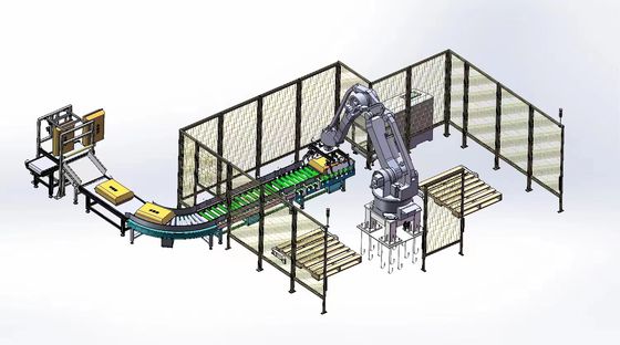 Pengemasan Robot Listrik Dan Peralatan Palletizing Kecepatan Tinggi Dengan Palet Tumpukan