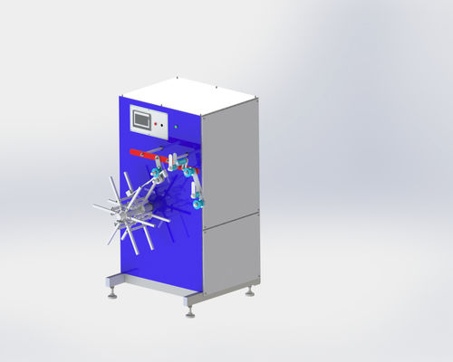 Kompak Hose Winding Machine Rubber Tube Winder Dengan Strapping Otomatis