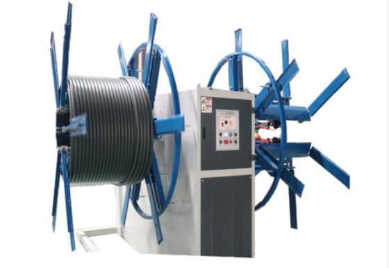 Double Disk Plastic Pipe Coiler Winding Machine Kontrol PLC otomatis penuh