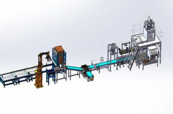 Sistem Pelletizing Kemasan Robot Otomatis Mode Operasi Layar Sentuh