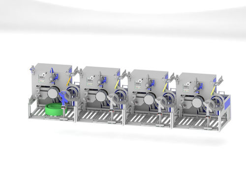 Mesin Penggulung Pita PET Otomatis dengan Kapasitas 80kg, Dual Servo Motor, dan Sistem Palletizing
