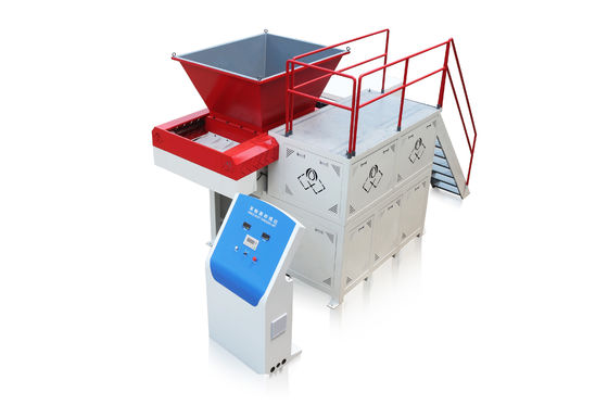 PVC PET Single Shaft Shredding Machine Limbah Plastik Daur Ulang Mesin PLC Control